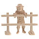 Niño que mira con cerca 2 piezas belén Montano Cembro madera natural 12 cm s1