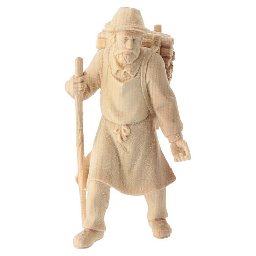Fermier qui tire bois pin des Alpes crèche de montagne 10 cm 1