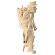 Pastore che tira con legna presepe Montano Cirmolo legno naturale 10 cm s3