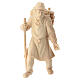 Shepherd pulling natural Mountain Pine wood nativity 10 cm s1