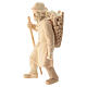 Shepherd pulling natural Mountain Pine wood nativity 10 cm s2