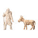 Esel mit Holz beladen, für 10 cm Grödner Krippe, Linie Montano Cirmolo, aus Naturholz s1