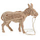 Esel mit Holz beladen, für 12 cm Grödner Krippe, Linie Montano Cirmolo, aus Naturholz s1
