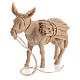 Esel mit Holz beladen, für 12 cm Grödner Krippe, Linie Montano Cirmolo, aus Naturholz s3