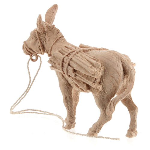 Osioł z drewnem do szopki górskiej 12cm, drewno naturalne 4