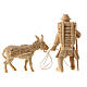 Shepherd with wood and donkey, natural Swiss pinewood, 10 cm Mountain Nativity Scene s4