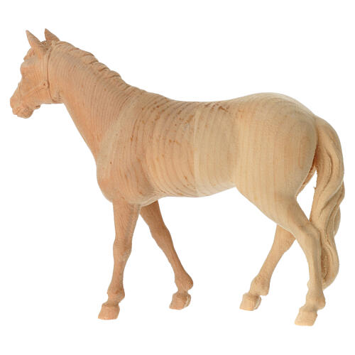 Cavalo de pé 12 cm para presépio de montanha em madeira pinheiro cembro 4