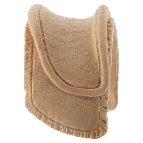 Sella per cavallo in piedi presepe Montano Cirmolo legno naturale 10 cm 4