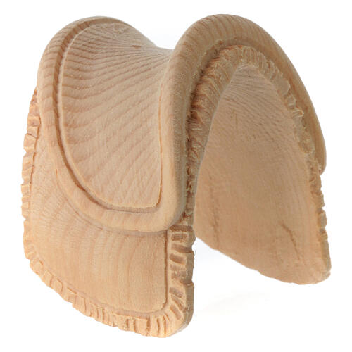 Sella per cavallo in piedi presepe Montano Cirmolo legno naturale 12 cm 1