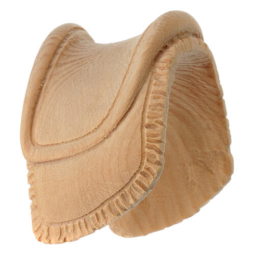 Sella per cavallo in piedi presepe Montano Cirmolo legno naturale 12 cm 3