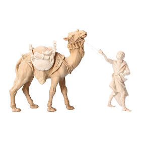 Nativity standing camel in Mountain Pine in natural wood 10 cm 