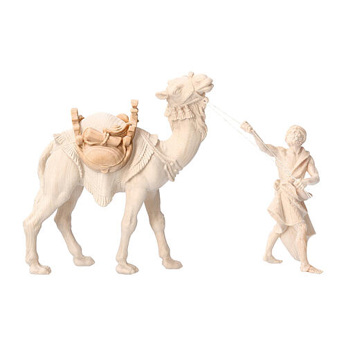 Sattel für stehendes Kamel, für 10 cm Grödner Krippe, Linie Montano Cirmolo, aus Naturholz 1