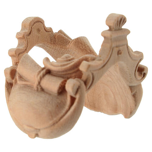 Saddle for standing camel in Mountain Pine in natural wood 10 cm nativity 3