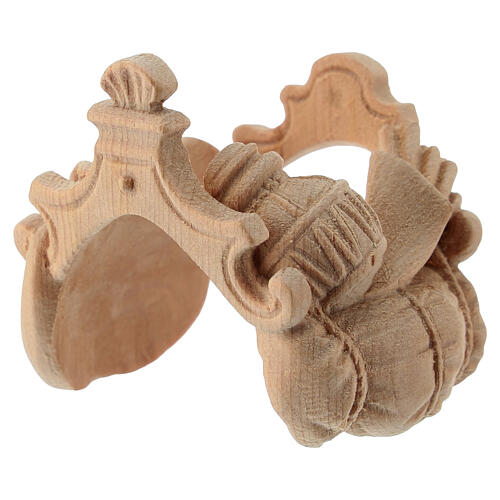 Saddle for standing camel in Mountain Pine in natural wood 10 cm nativity 4