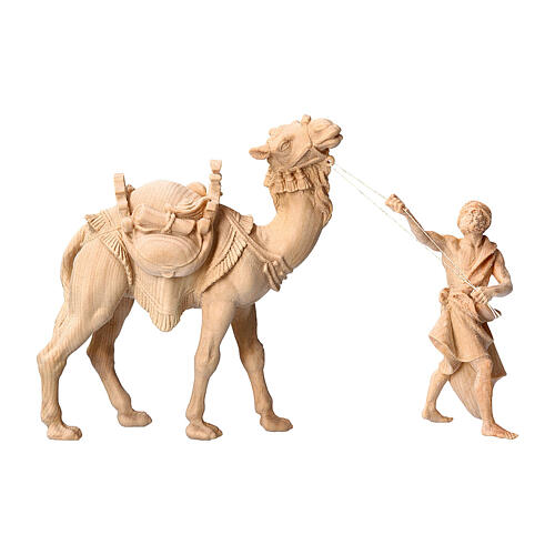 Camel and camel driver, set of 3, Mountain Nativity Scene of Swiss pinewood with 10 cm characters 1