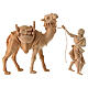 Chamelier et chameau 3 pcs pour crèche de montagne 12 cm en pin des Alpes naturel s1