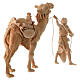 Chamelier et chameau 3 pcs pour crèche de montagne 12 cm en pin des Alpes naturel s5