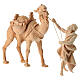 Cammelliere e cammello 3 pz presepe Montano Cirmolo legno naturale 12 cm s3