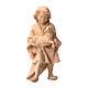 Junge mit Lämmchen, für 10 cm Grödner Krippe, Linie Montano Cirmolo, aus Naturholz s1