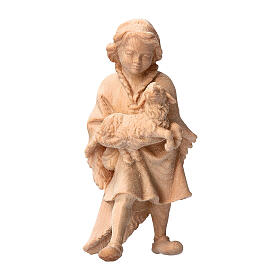 Child with lamb, Mountain Nativity Scene of Swiss pinewood with 10 cm characters
