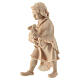 Niño con cordero belén Montano Cembro madera natural 10 cm s2