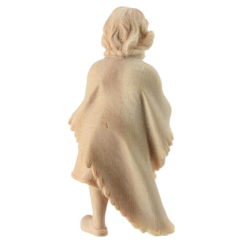 Menino com cordeiro presépio de montanha em pinheiro de cembro natural 10 cm 4