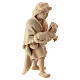 Menino com cordeiro presépio de montanha em pinheiro de cembro natural 10 cm s3