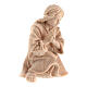 Girl praying on her knees in Mountain Pine in natural wood nativity 10 cm s3
