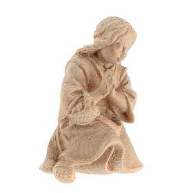 Praying young girl for 12 cm Mountain Nativity Scene of natural Swiss pinewood