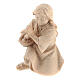 Girl praying on her knees in Mountain Pine in natural wood nativity 12 cm s3