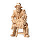 Shepherd on a stool, Mountain Nativity Scene of Swiss pinewood with 10 cm characters s1