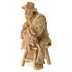 Pastor sentado com ovelha presépio de montanha 12 cm em pinheiro de cembro natural s2