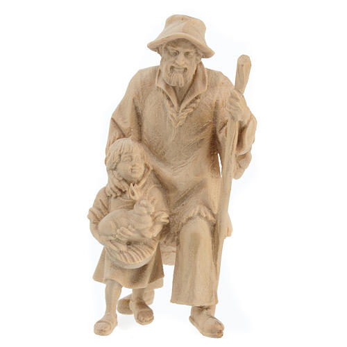 Pasterz z dziewczynką do szopki 12cm, drewno naturalne 1