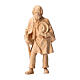 Pastor idoso com bastão peça madeira natural de pinheiro cembro para presépio de montanha de 12 cm s1