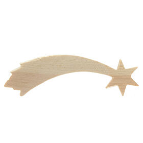 Estrella cometa Montano Cembro madera natural 12 cm belén