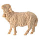 Sheep with bell, natural Swiss pinewood character for 10 cm Mountain Nativity Scene s1