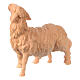 Pecora con agnello Montano Cirmolo legno naturale 12 cm presepe s3