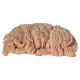 Sleeping sheep for Mountain Nativity Scene of 10 cm, natural Swiss pinewood s1