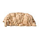 Pecora che dorme Montano Cirmolo legno naturale presepe 10 cm s1