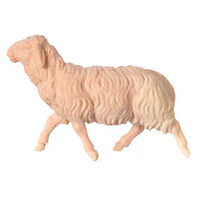 Running sheep nativity figurine natural stone pine wood 10 cm