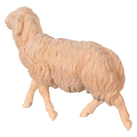 Pecora che corre Montano Cirmolo legno naturale 12 cm presepe