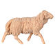 Pecora che corre Montano Cirmolo legno naturale 12 cm presepe s1