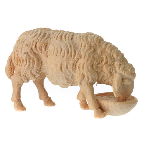 Drinking sheep for a 12 cm Mountain Nativity Scene in natural Swiss pinewood 2