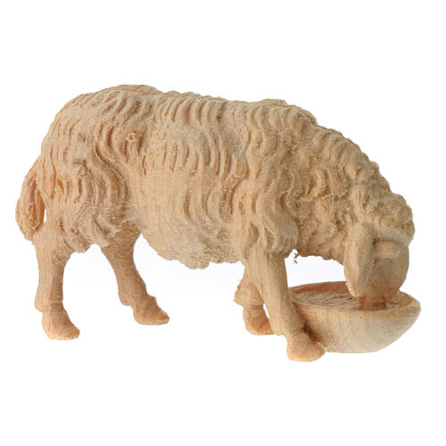 Sheep drinking stone pine natural wood 12 cm nativity scene 2