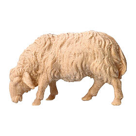 Eating sheep for Mountain Nativity Scene of 10 cm, natural Swiss pinewood