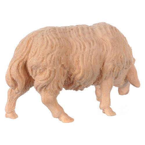 Eating sheep for a 12 cm Mountain Nativity Scene in natural Swiss pinewood 2