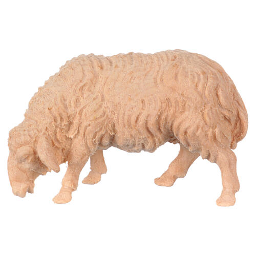 Owca jedząca do szopki 12cm, naturalne drewno 1