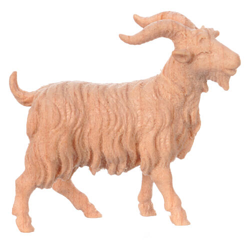 Billy goat for Mountain Nativity Scene of 10 cm, natural Swiss pinewood 1