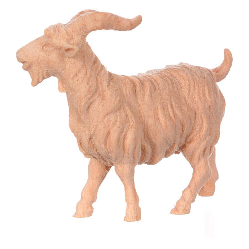 Billy goat for Mountain Nativity Scene of 10 cm, natural Swiss pinewood 3