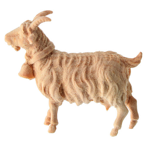 Goat with bell of natural Swiss pinewood, for 12 cm Mountain Nativity Scene 1